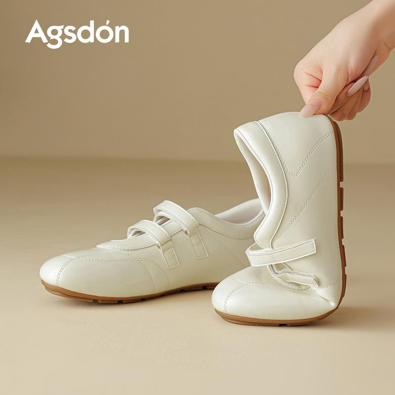Augustine Mary Jane Women's Shoes 2025 New Autumn with Skirt One Pedal Velcro Soft-soled Casual Shoes