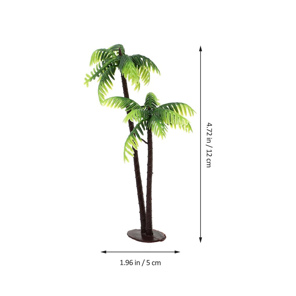 3Pcs Plastic Coconut Palm Tree Miniature Micro Landscape Supplies Bonsai Craft Garden Decoration Tiny Palm Tree Fairy Garden