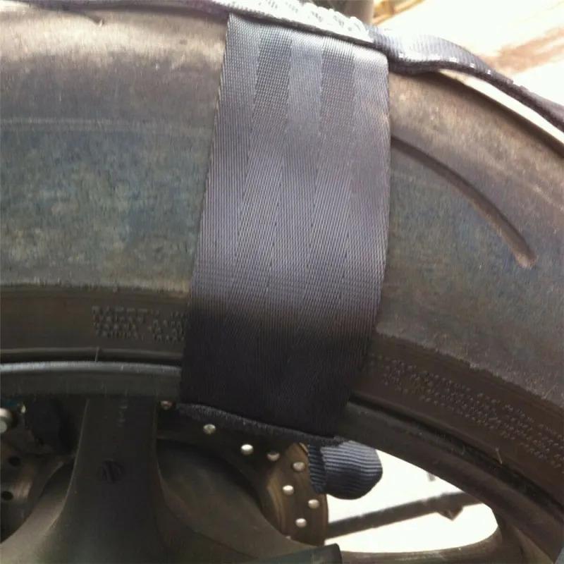 

Новый высокопрочный полиэстеровый мотоциклетный ремень для крепления заднего колеса для транспортировки, черный