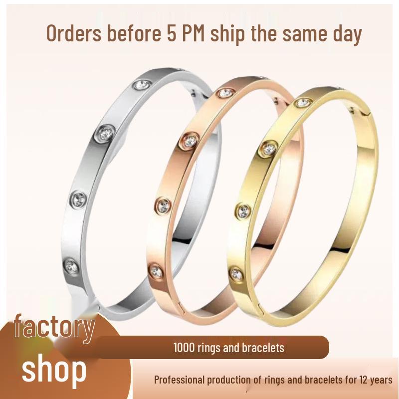 High-End Women's Stainless Steel Bracelet - Non-Fading, Titanium Steel, Elegant Buckle Jewelry