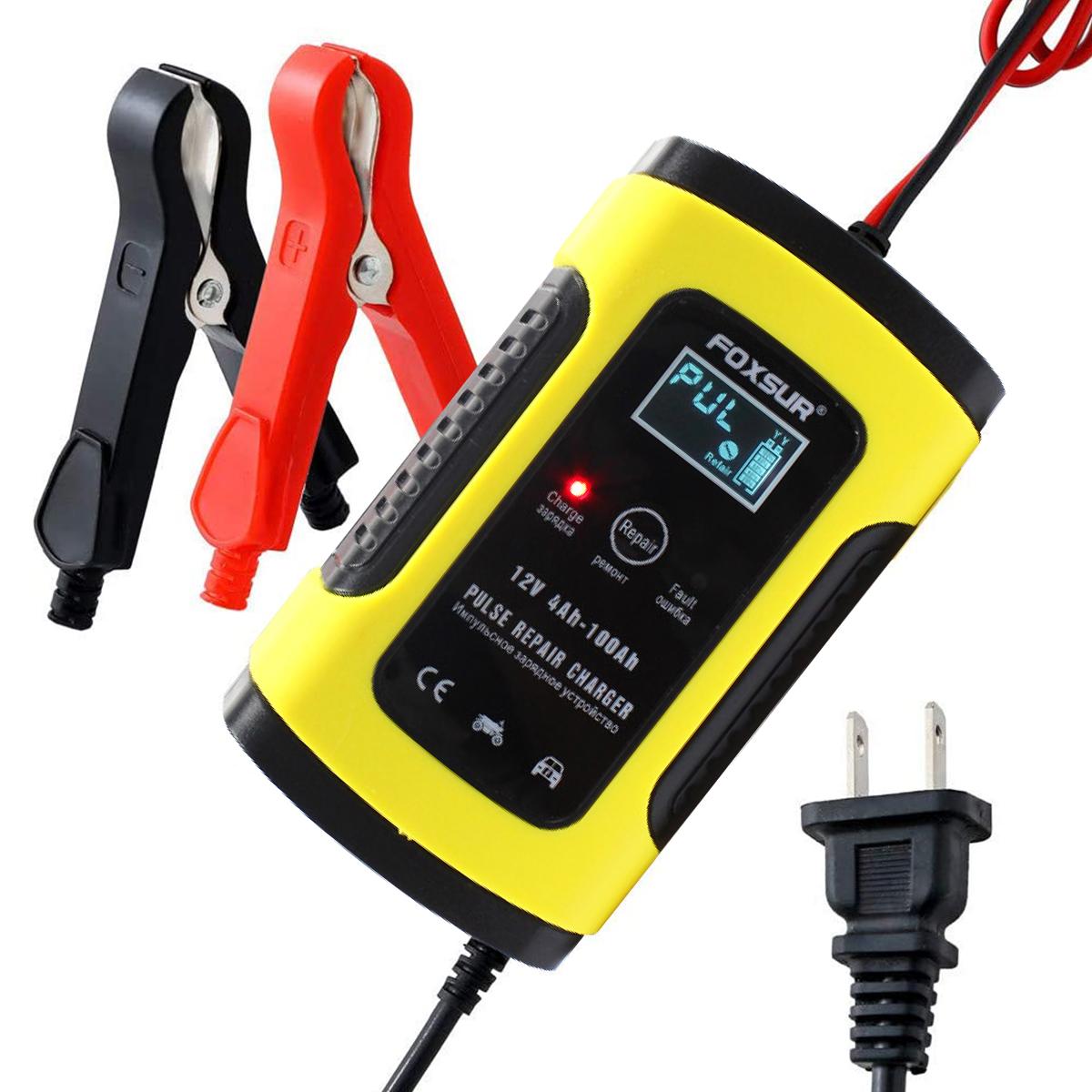 

12V 5A Импульсное зарядное устройство для ремонта аккумулятора для автомобиля и мотоцикла AGM GEL WET свинцово-кислотный US Plug