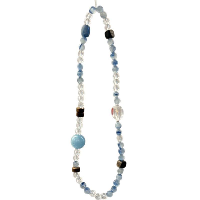 Handmade Double Strand Blue Crystal Bracelet With Sodalite Clear Quartz New Chinese Style Unisex Jewelry
