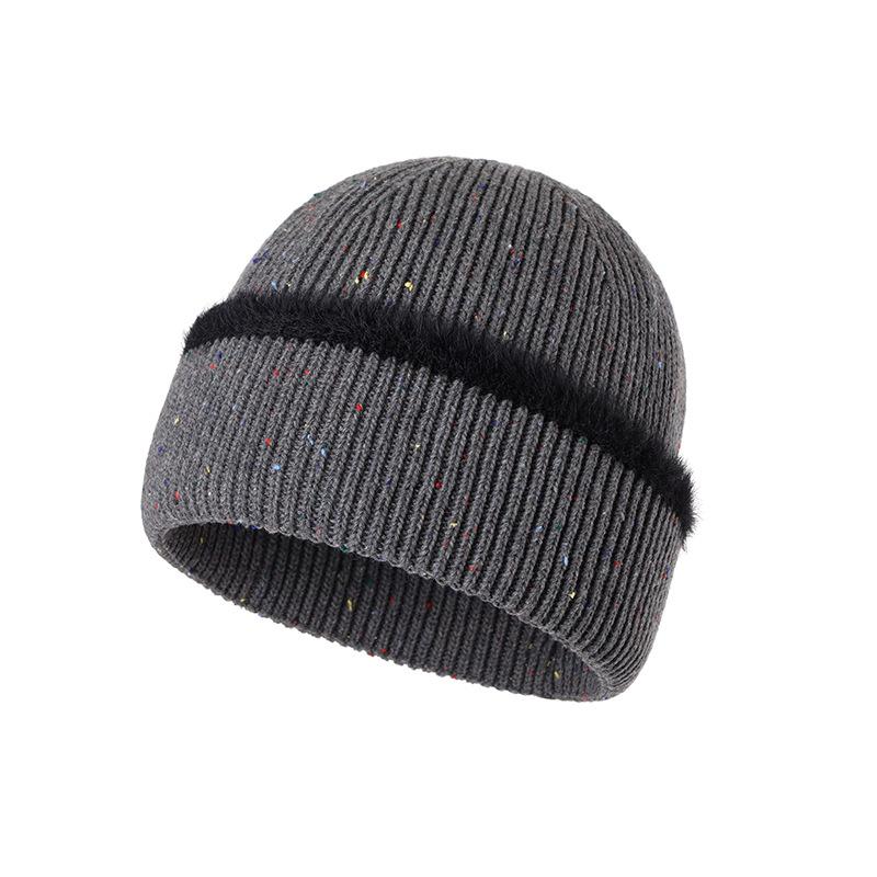 Wool Dot Yarn Knitted Hat for Men and Women, Autumn and Winter Fashion Versatile Warm Beanie