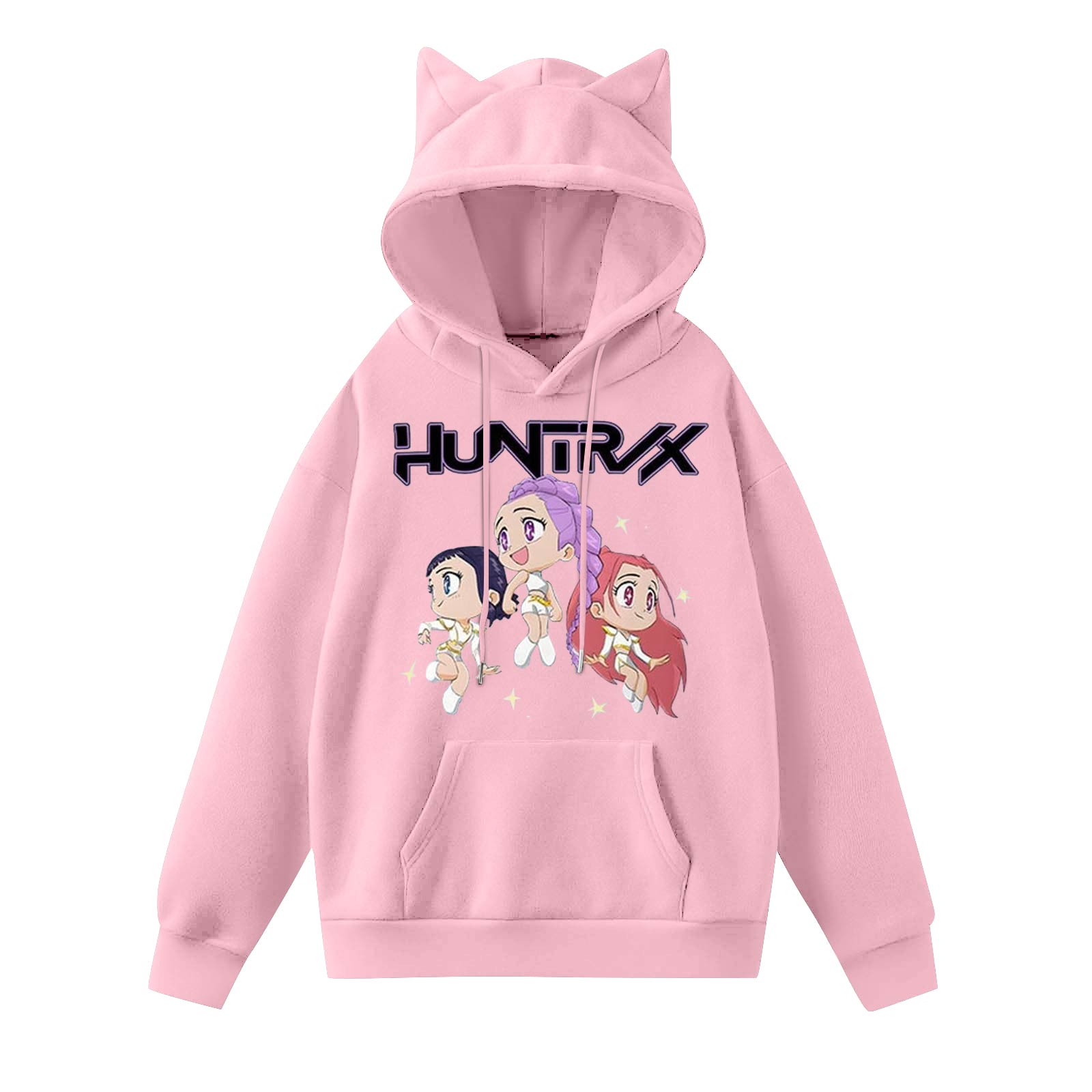 

Женская мода повседневная толстовка с капюшоном с длинным рукавом и круглым вырезом с карманами S розовый