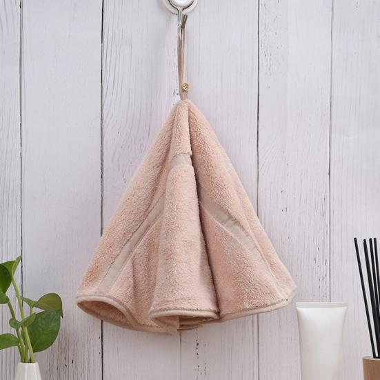 Závěsný ručník kulatý ultra měkký, hustý korálový fleece závěsná smyčka Rychleschnoucí Super savý Koupelnové kuchyňské utěrky Domácí potřeby