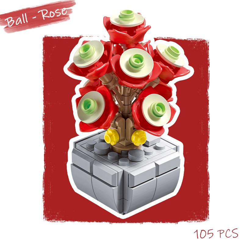 Topfkultur Blume Baustein Ziegel DIY Pflanze Spielzeug Weihnachtsgeschenk für Mädchen Erwachsene Kind Simulation süße Desktop-Dekorationen