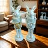 Cute Design Nut Cracker Rabbit Soldier Style Rabbit Figurine Bunny Statues  Tabletop Decoration