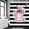 Sexy Woman White Shower Curtains Highland Cow Palm Leaf Ink Flower Bird Polyester Fabric Washable Bathroom Decor Bath Curtain