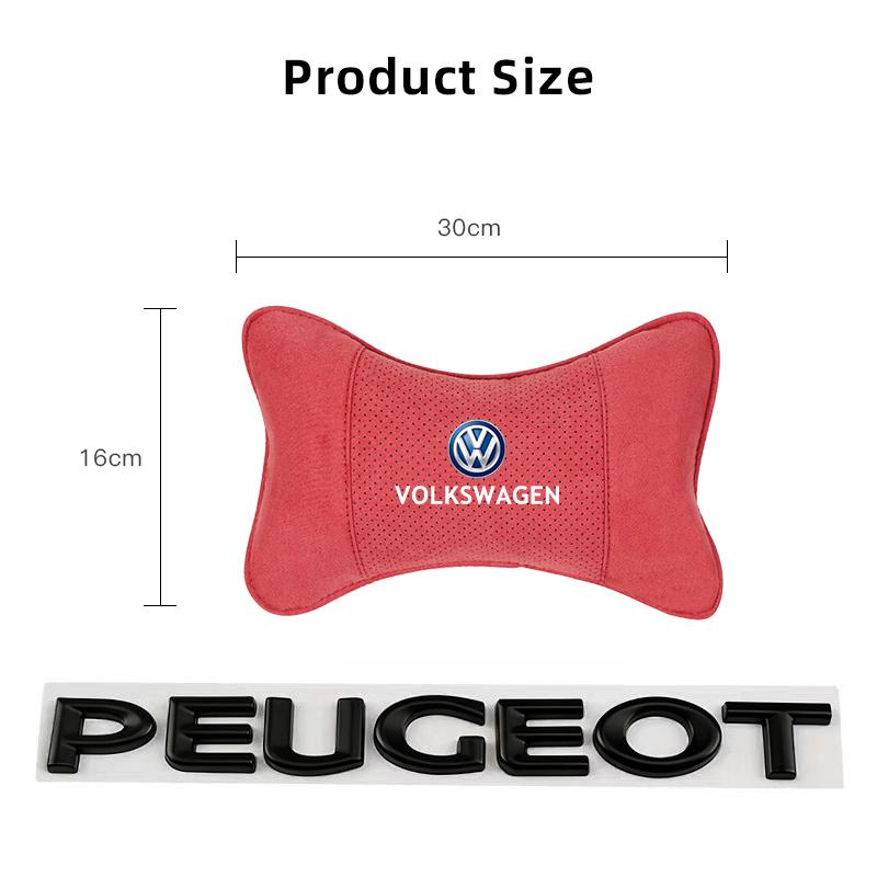 Volkswagen Car Suede Headrest Neck Support Auto Seat Accessories Car Keychain For VW GTI Polo Golf Tiguan Passat Touareg Magotan Zg5