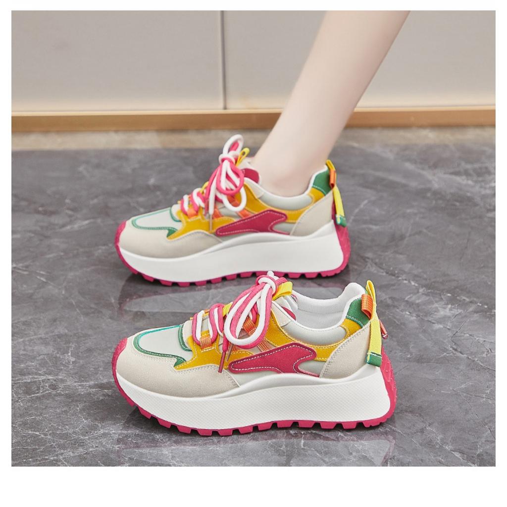 Běžecké sportovní boty s tlustou podrážkou zvyšující výšku, ležérní