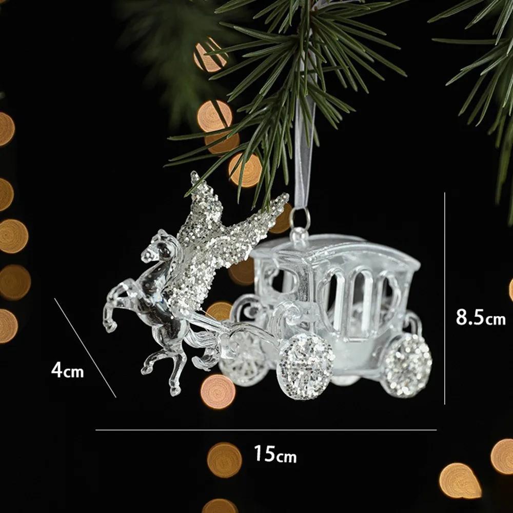 Acrylic Christmas Crystal Pendants Snowflake Wall Pendant Christmas Tree Ornaments Indoor Outdoor DIY Crystal Hanging Christmas