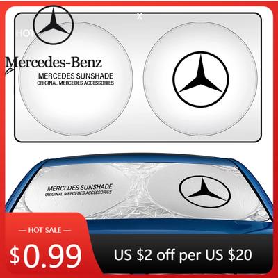 Samolepka na auto 2026 Nová Pro auto Benz Přední okno Sluneční clona Štít Skládací Kryt blokující UV záření pro Mercedes Benz C180 C200 C26