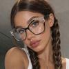 Polygon Shape Glasses Frame Women New Stylish Anti Blue Light Computer Glasses Women Bohemian Style Decorative Glass