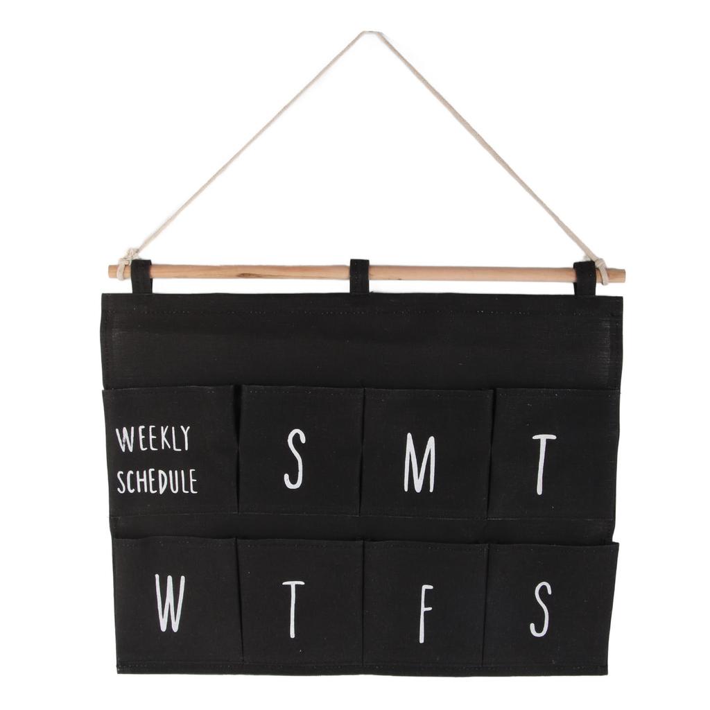 Wall Hanging Storage Bag with 8 Pockets Weekly Schedule Over The Door Hanging Storage Bags for