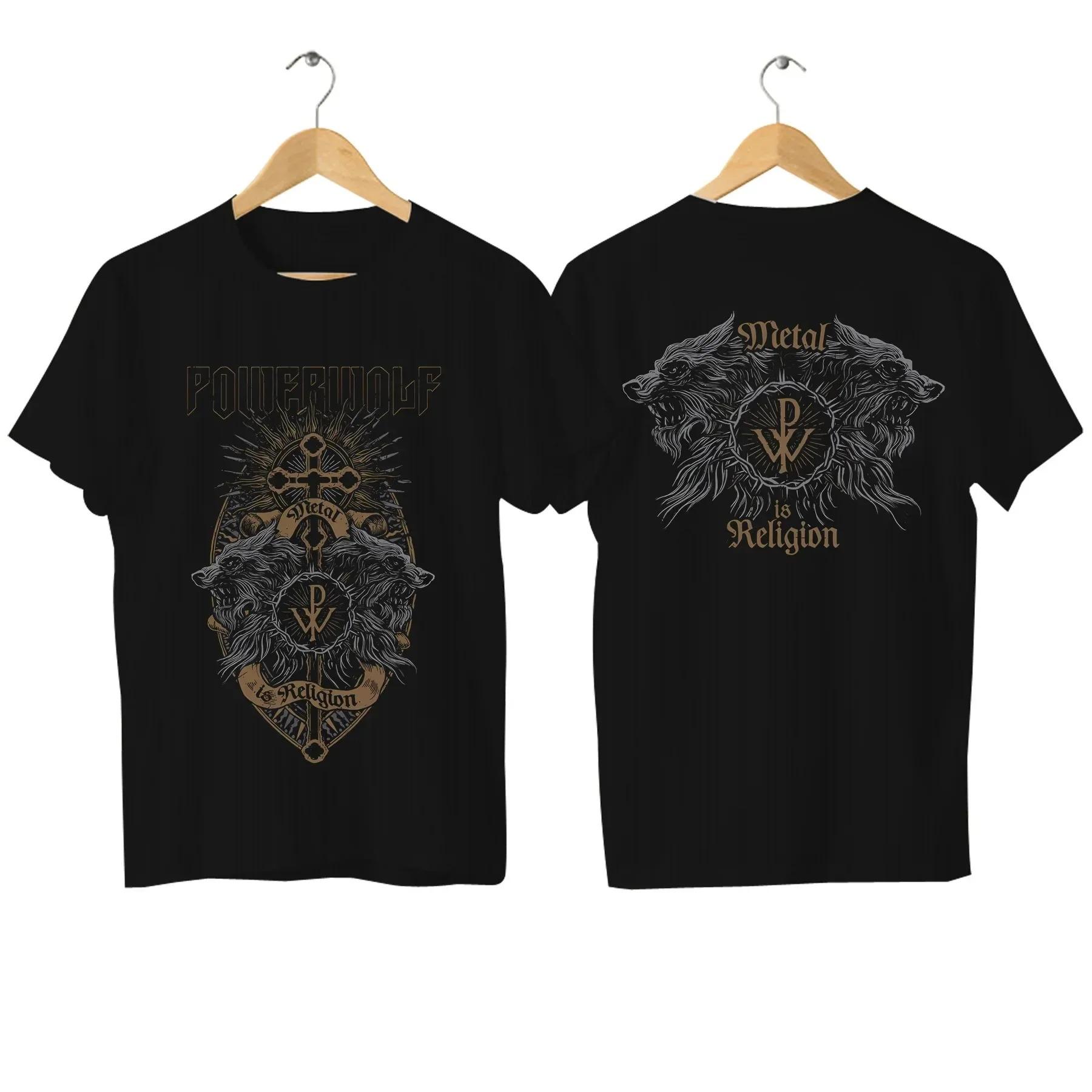

2024 Men Powerwolf T Shirt Casual Via Dolorosa T-shirt Graphic Oversized Breathable Comfortable Streetwear S-4XL Cool Tee - M... S разноцветный
