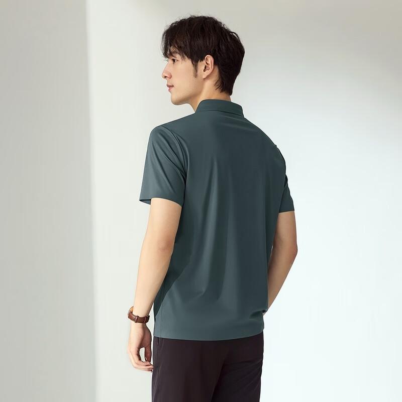 Qipai Men s Silk Blend Short Sleeve Polo Shirt