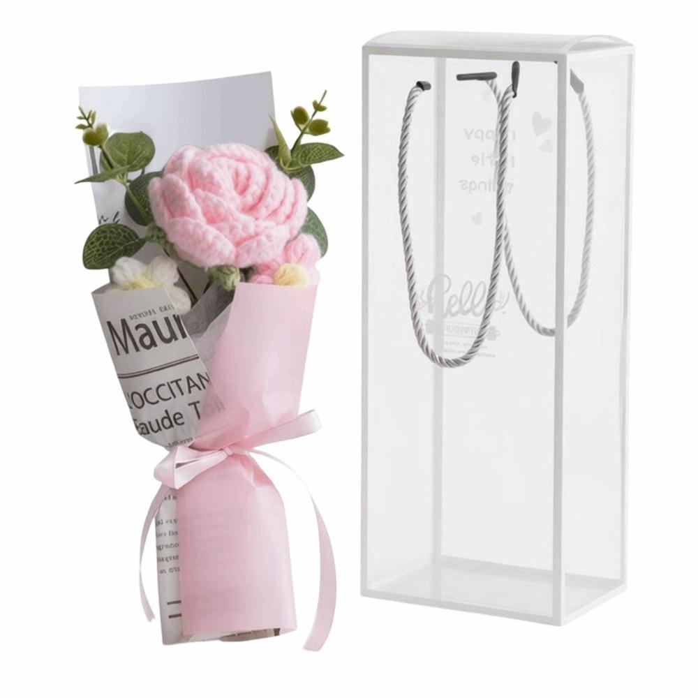 Photography Props Crochet Flowers Bouquet Knitted Eternal Simulated Flowers  Valentine'S Day