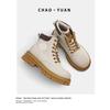 Chaoyuan fried street big yellow boots women's 2025 platform British style Martin boots women's leather retro mountaineering heightening artifact