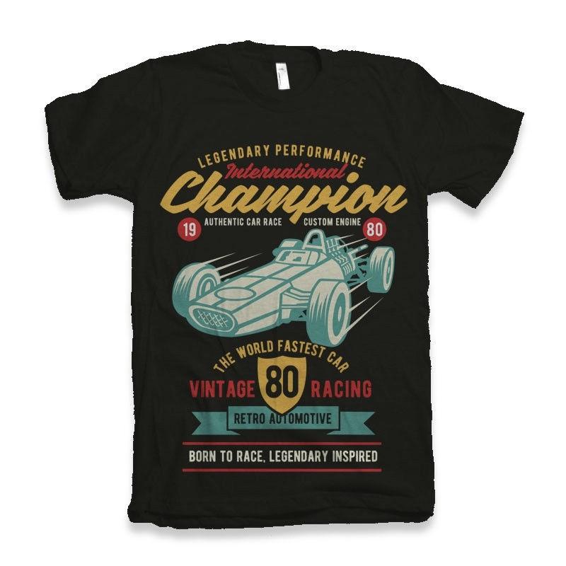 

International Champion Car Race Tshirt 100% Cotton Premium Tee New L