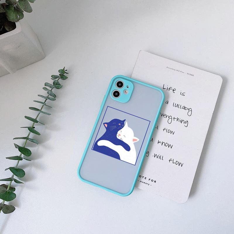 Funny Cartoon Cat Phone Case For iPhone 7 8 Plus SE2 X XR XS MAX For Iphone 15 14 12 13 Mini 11 Pro Max Cute Animal Back Cover