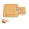 Bamboo Anti-Slip Fruit & Cheese Cutting Board Set with Drawer & Knife