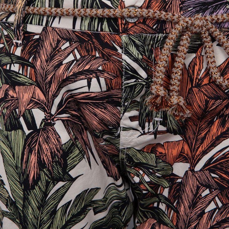 Short with Palm Trees Rope Belt Woman PLEASE