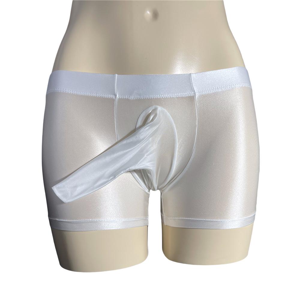 Sexy Men Hot Short Panties U Bulge Pouch Boxer Oil Shiny Glossy Smooth Lingerie Cock Ring Underwear Breathable Briefs