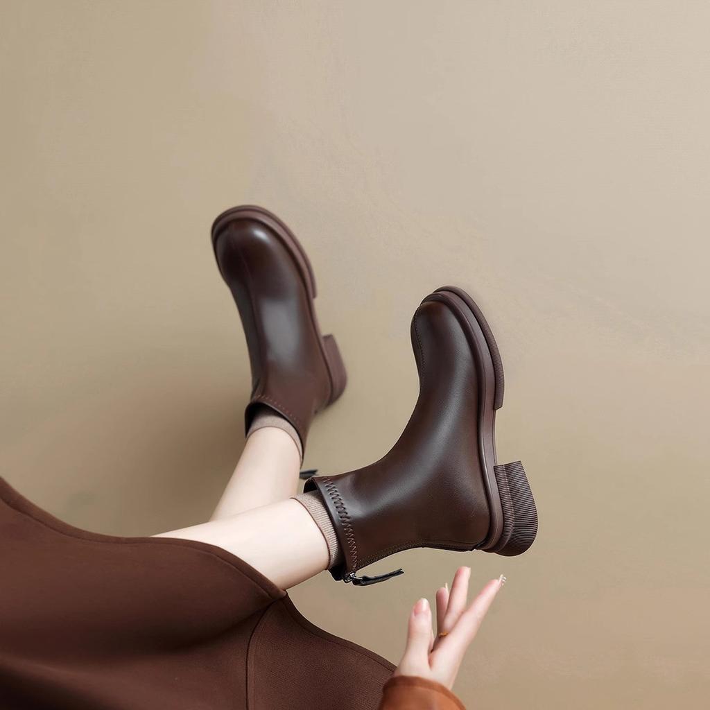 British style retro Martin boots women's autumn and winter 2025 new short boots summer leather versatile thick-soled thin boots