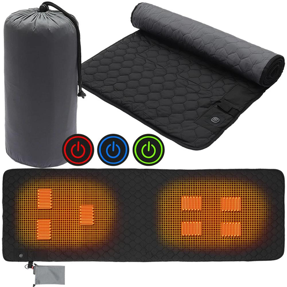 USB Heating Sleeping Mat Insulation Camping Heated Sleeping Mattress Electric Heating Camping Mat 3-Level Warm Sleeping Pad
