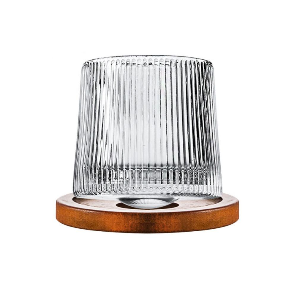 Bar Accessory With Base Spinning Whiskey Glass Clear Thickened Brandy Glass Rotating Wine Cup Beer