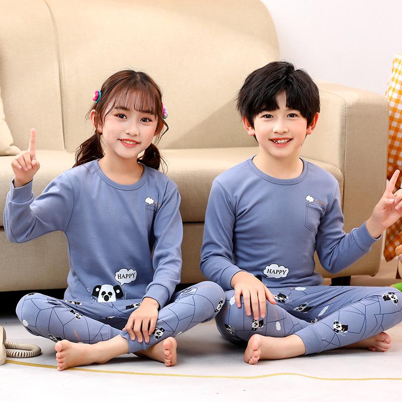 Children's Cartoon Cotton Sweater & Pants Set: Autumn/Winter Pajamas or Homewear