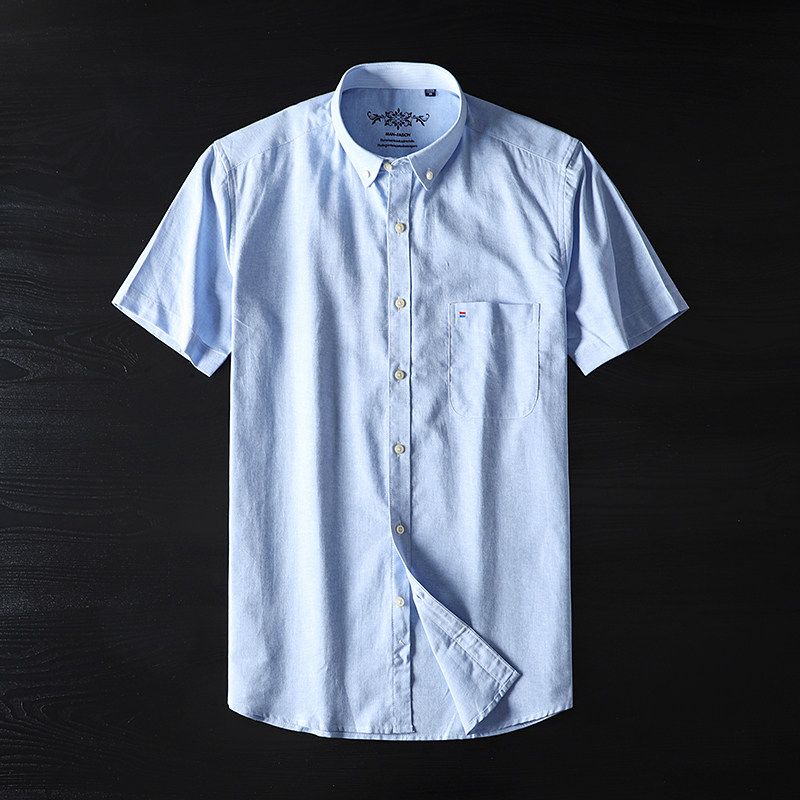 Fashion Brand Cattle Goods Short-Sleeved Pure Color All-Matching Casual Shirt