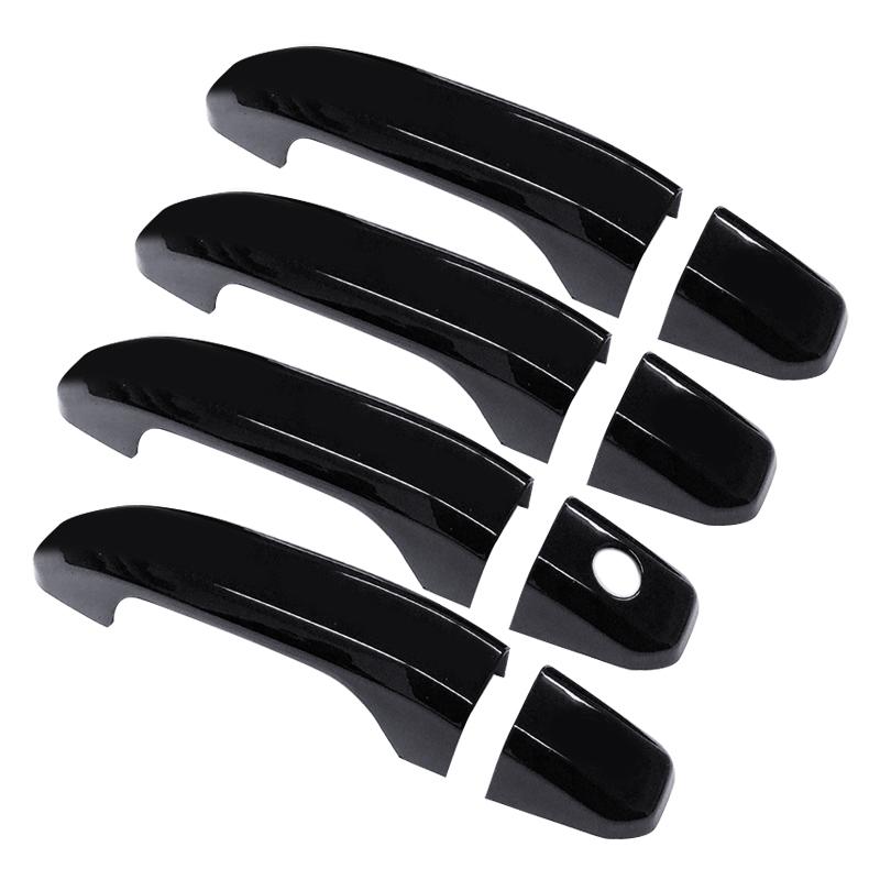 1 Set Door Handle Cover Trim Fit for GMC Sierra 1500 2500 3500 HD 2014 2015 2016 2017 2018 Glossy Black ABS
