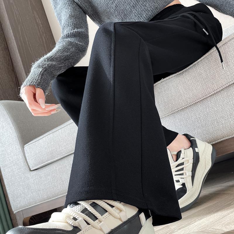 

Women s High-Waisted Micro-Flare Sweatpants - Autumn/Winter Casual Draped Style 3XL