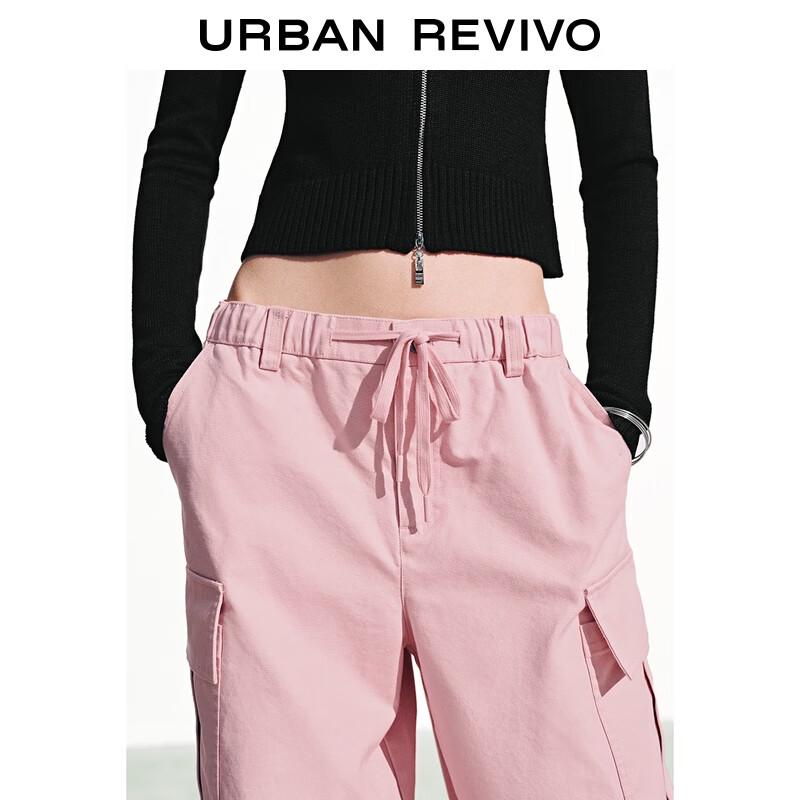 UR 2025 Autumn Women's Workwear Pleated Wide-Leg Cotton Pants