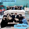 Benutzerdefinierter Name 3-teiliges K-Pop Stray Style Kollektion Bettwäsche-Set Inklusive 1 Stück Bettbezug Und 2 Stück Kissenbezüge für Schlafzimmer, Wohnheim Geschenk Heimdekoration