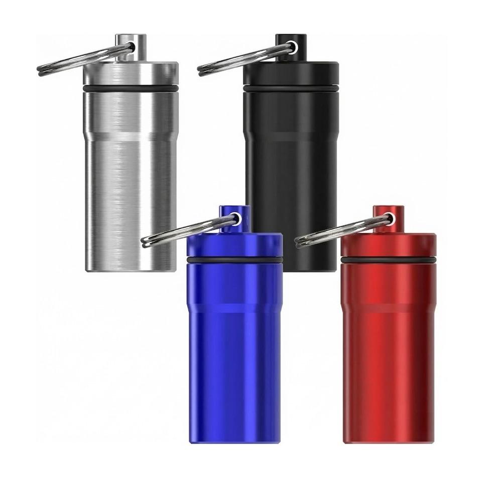 New Mini Portable Pill Box Case Holder Keychain Waterproof Aluminum Container Tablet Storage for Purse Outdoor Camping Travel