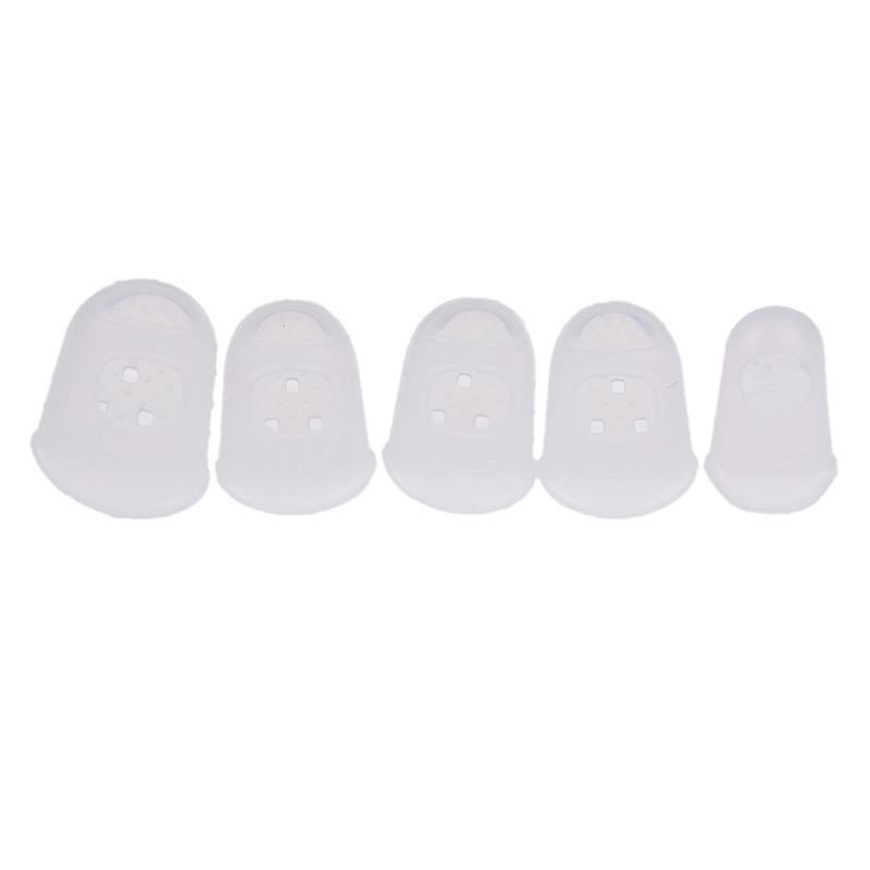 

5 шт. силиконовая напальчница для игры на гитаре, защита пальцев, предотвращение боли в прессе прозрачный