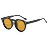 Retro Round Frame Black Sunglasses For Men Women Uv400 Protection Fashion Accessory