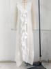 2026 Casual Bohemian Urban V-Neck Short Sleeve Ruffle Edge Vintage Dress Vacation Style