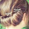 1/2Pcs Antique Silver Dragonfly Bobby Pins Nickel Free Dragonflies Dragonfly Hair Clips Silver Dragonflies