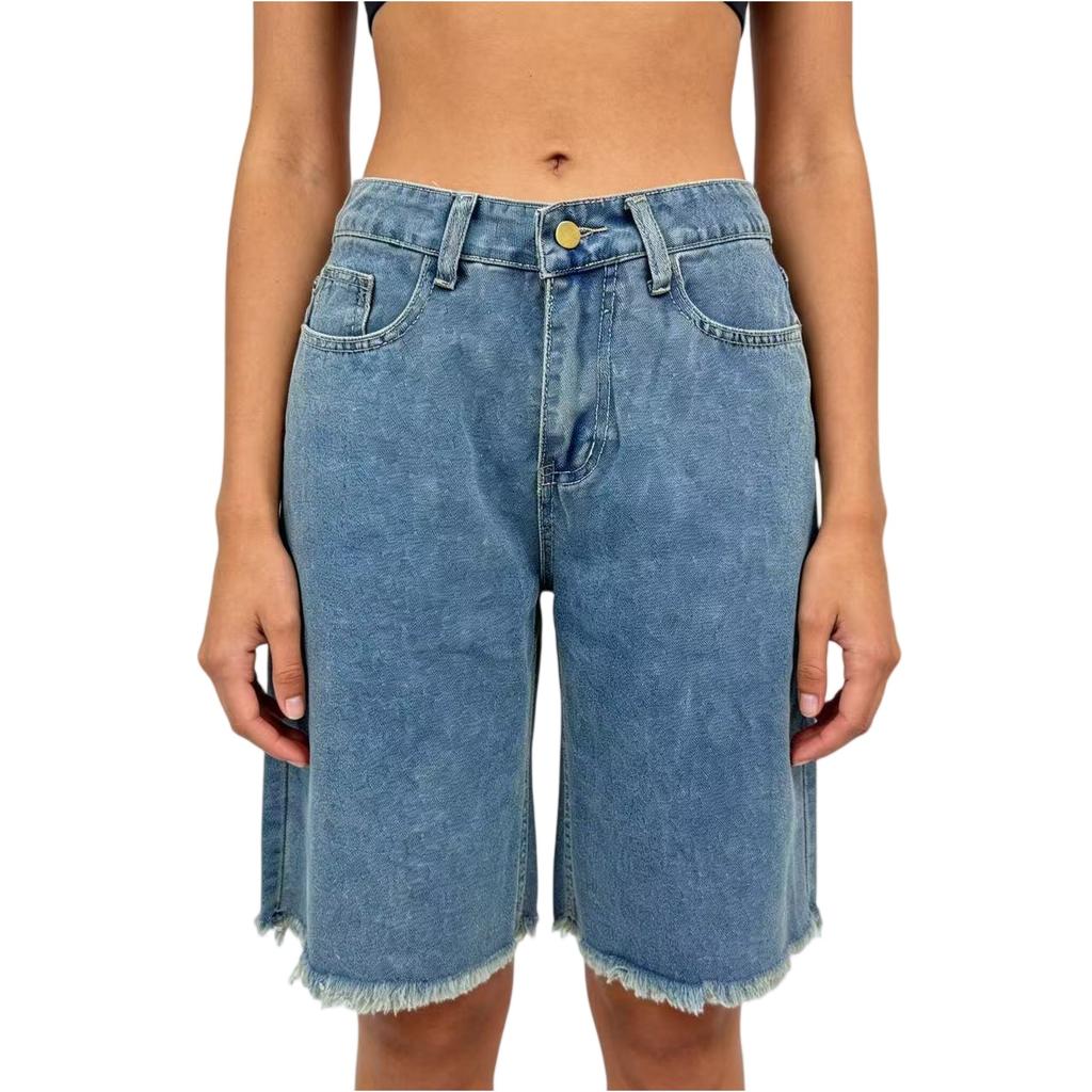 Women's Color Jeans Stretch Slim Fit Distressed Denim Shorts