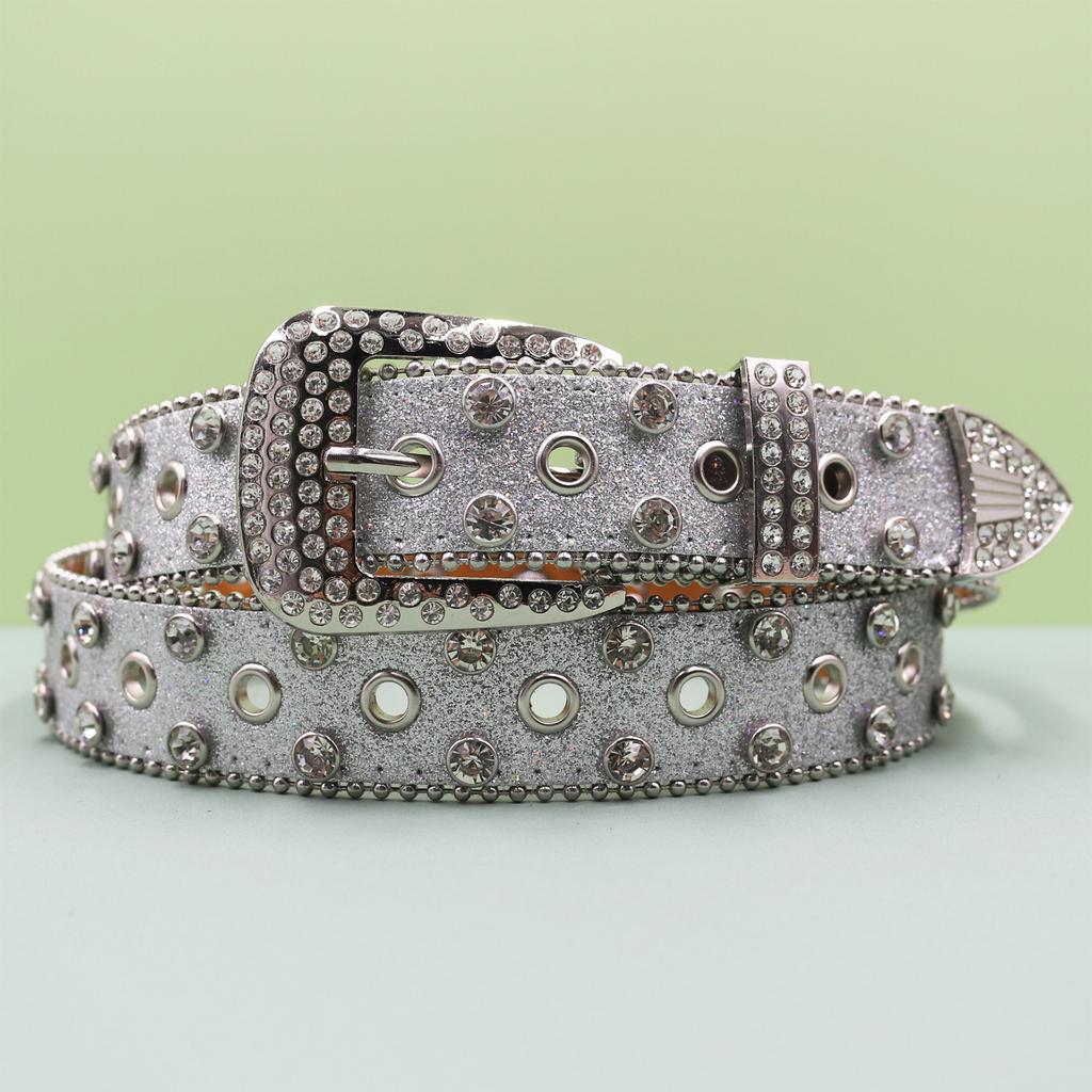 Trendiger Persönlichkeitsgürtel Freundin Punk Girl Chic Kopfnieten Strassgürtel Gothic Maisgürtel