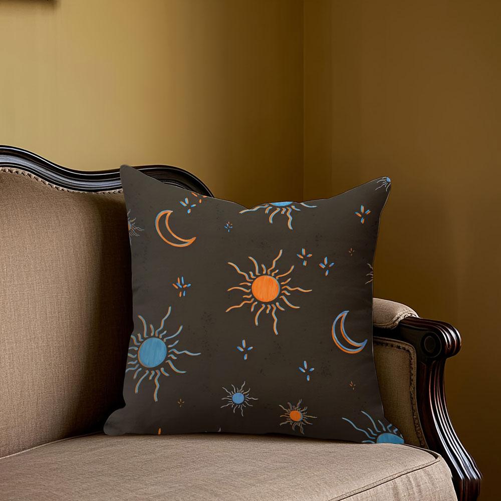 Sun Moon Glow square Jacquard Pillow Cover for Sofa Office Waist Cushion Cover Home Decorative Pillowcase