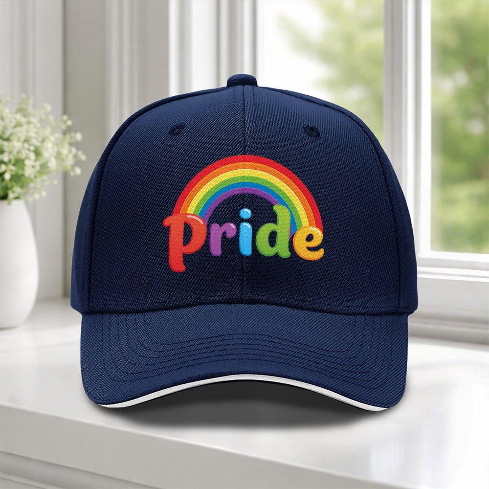 Rainbow Pride Adjustable Duckbill Baseball Cap Lightweight Unisex Hat for Festivals Weddings Golf Cycling Outdoor
