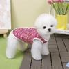 Winter FlowerPattern Pet Jacket Pet Dog Costume Navy Pink Sleeveless Vest Jacket Warm Comfortable Floral Cotton Vest Small Dog