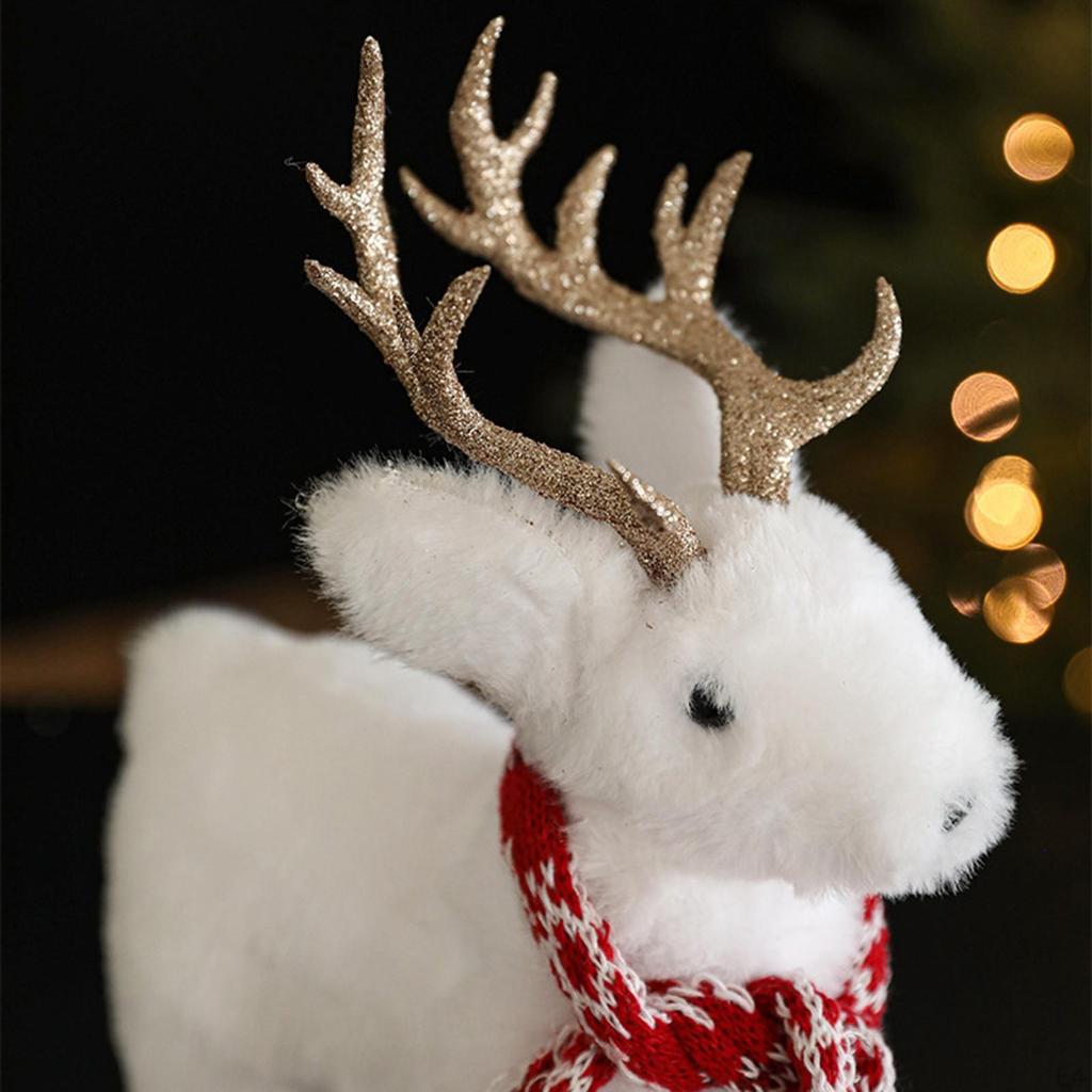 Weihnachts-Rentier-Ornament aus Plüsch, schönes Sammlerspielzeug für den Festtisch, das Weihnachtsregal