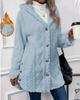 2024 Autumn/Winter European & American Hooded Solid Color Long Sleeve Cardigan Jacket