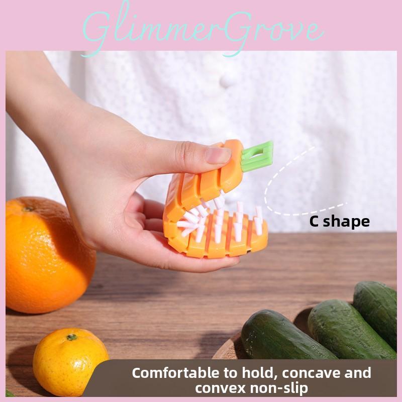 Flexible Kitchen Cleaning Brush For Fruits And Vegetables With Nylon Bristles