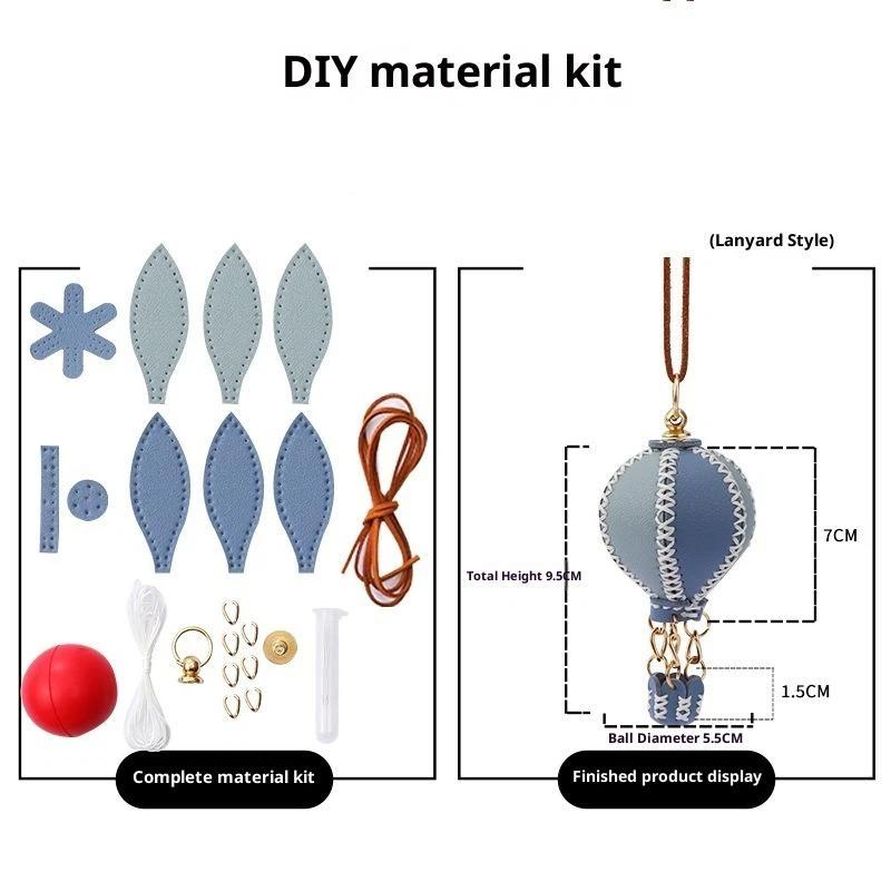 Phone Straps  Air Balloon Diy Keychain Leather Versatile Car Key Ring Handmade Ins Keychain Lanyard Bag Charms